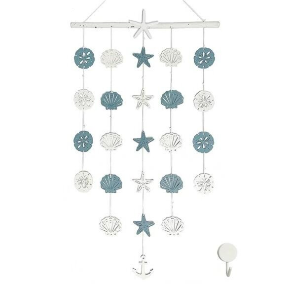 Coastal Starfish Nautical Wall Decor Anchor Seashell Beach Bathroom Art 28x16 - Picture 1 of 8
